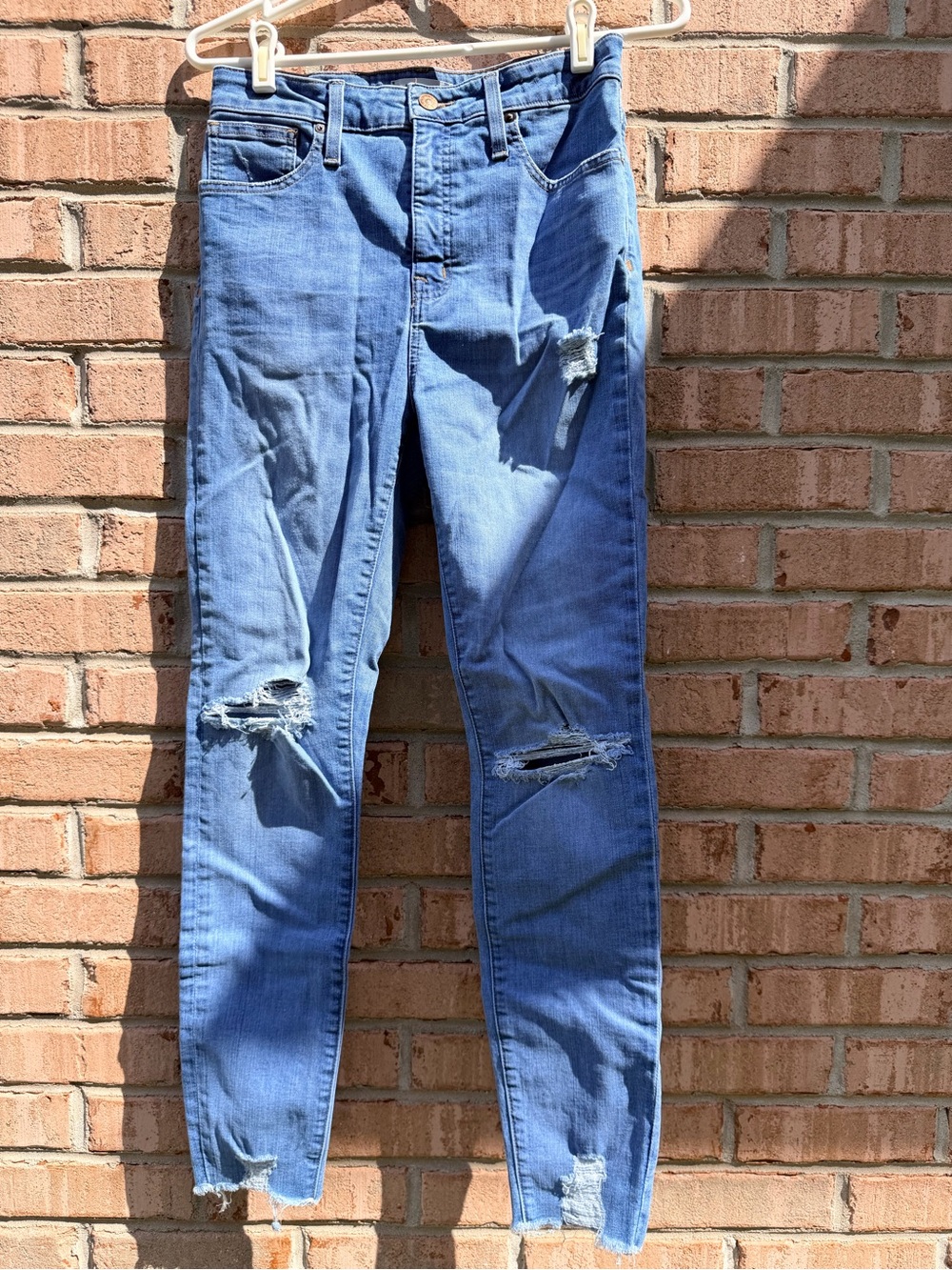 Madewell Skinny Distressed Blue Jeans